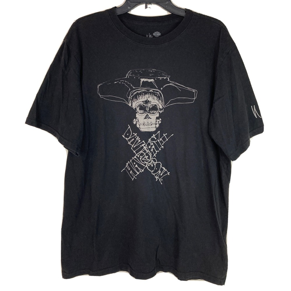 Harley Davidson Willie G Skull & Crossed Harley Davidson T-Shirt LARGE EUC